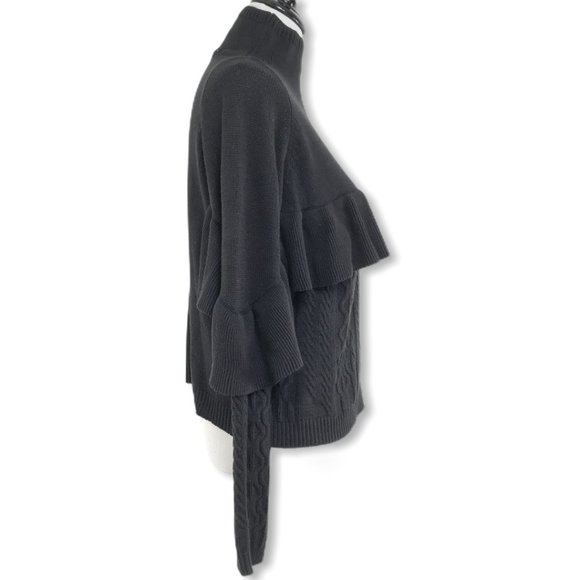 Project Naadam Black Mock Neck Ruffle Sweater XS - Picture 4 of 13